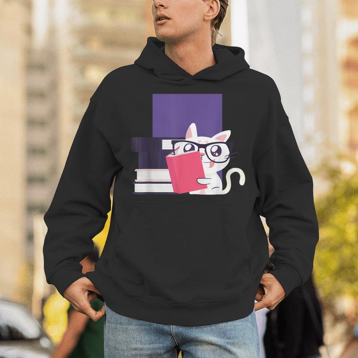 Cat Book Reading Unisex Hoodie