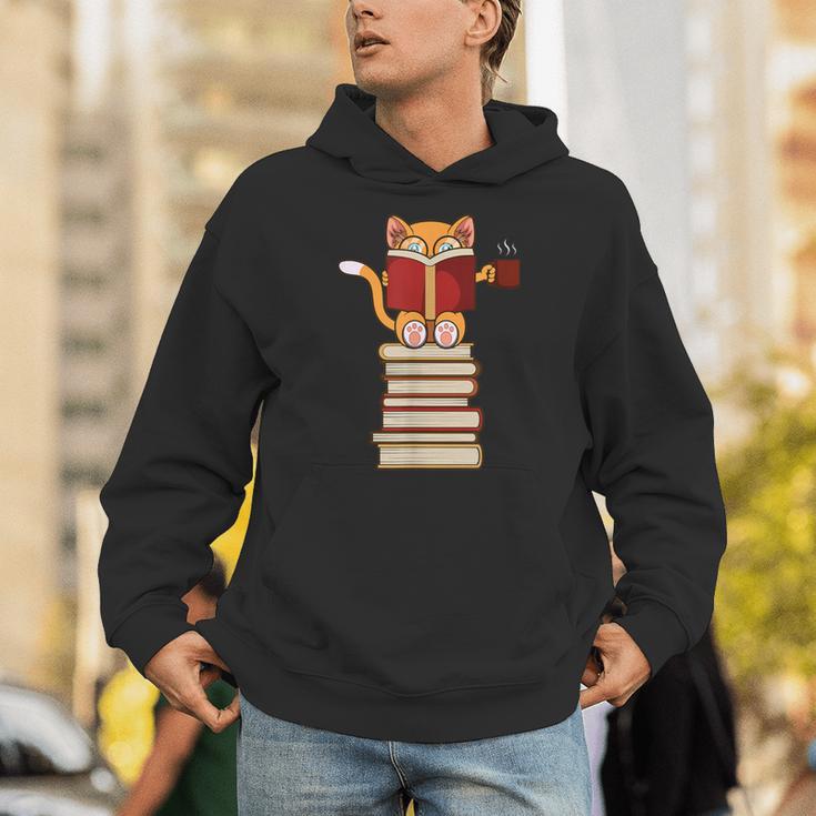 Cats And Reading Books Literature Unisex Hoodie Cats And Reading Books Literature Unisex Hoodie