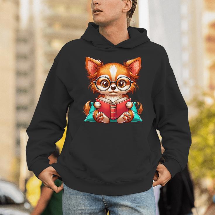 Chihuahua Reading a Book Dog Unisex Hoodie
