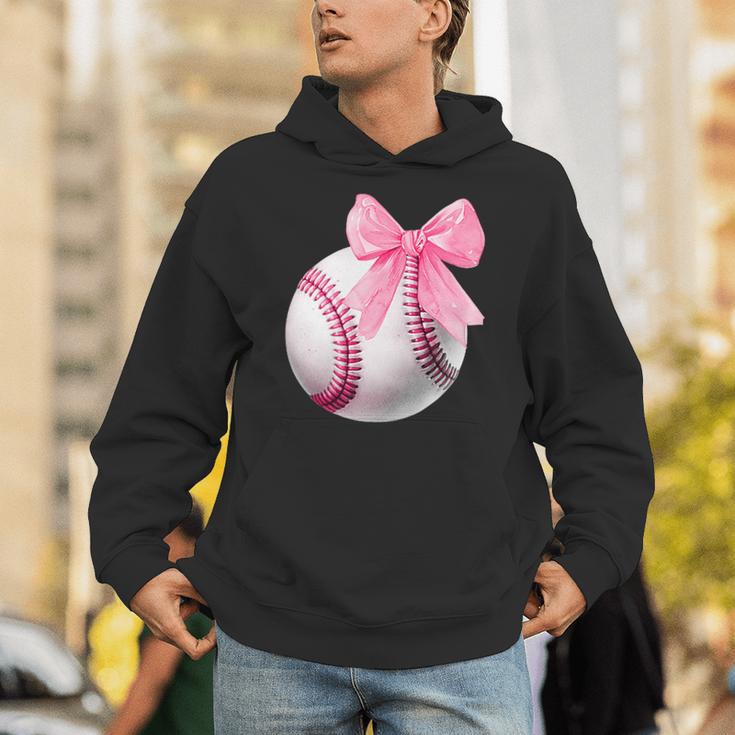 Cute Coquette Baseball Pink Bow Player & Fan Girls Unisex Hoodie Cute Coquette Baseball Pink Bow Player & Fan Girls Unisex Hoodie