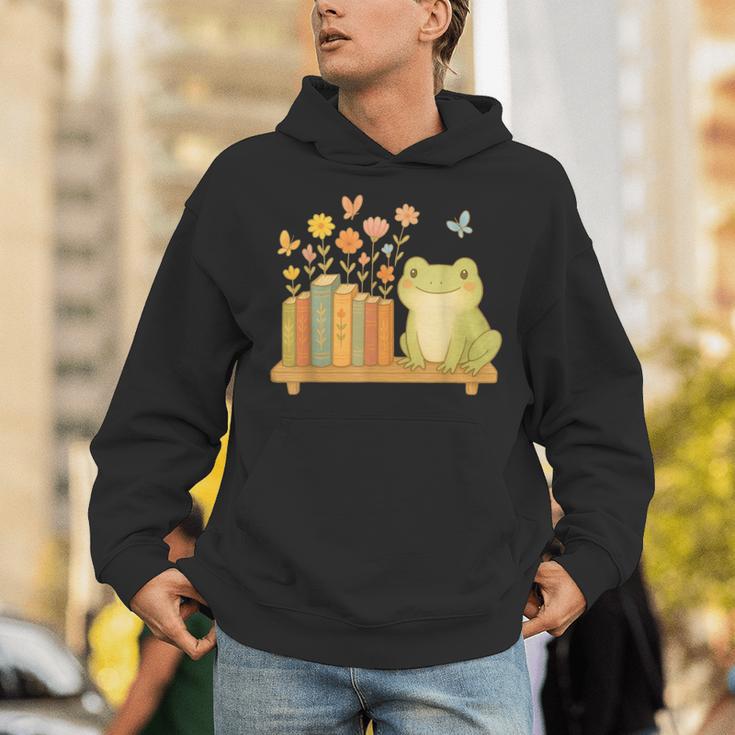 Cute Kawaii Frog Books Flowers Unisex Hoodie