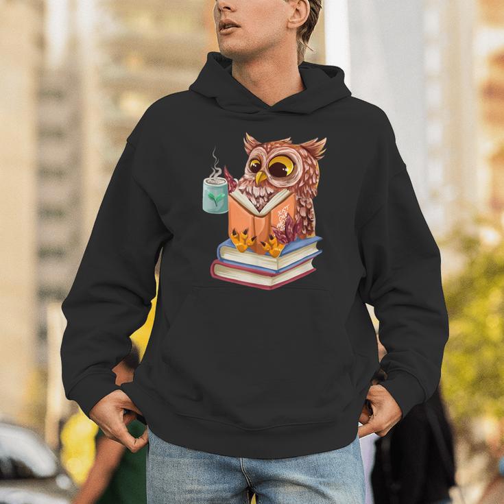 Cute Owl Reading Book And Drinking Tea Reading Rat Bookworm Unisex Hoodie Cute Owl Reading Book And Drinking Tea Reading Rat Bookworm Unisex Hoodie