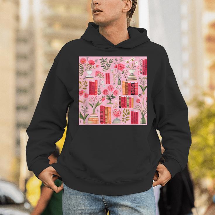 Cute Pink Book Pattern Book Lover Unisex Hoodie