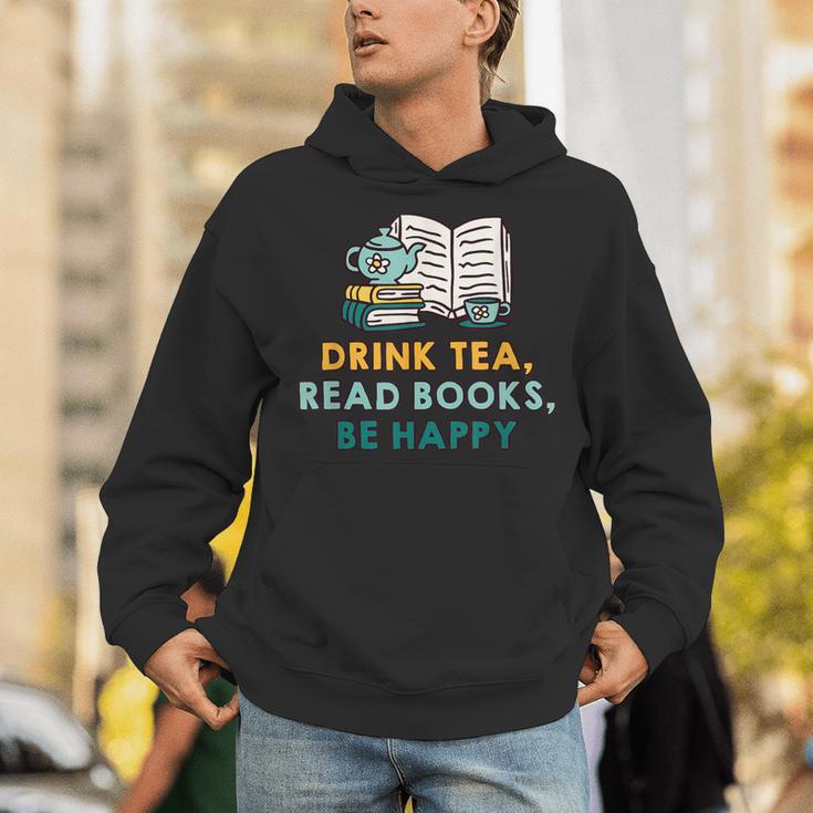 Drink Tea Read Books Be Happy s For Book Lovers Unisex Hoodie