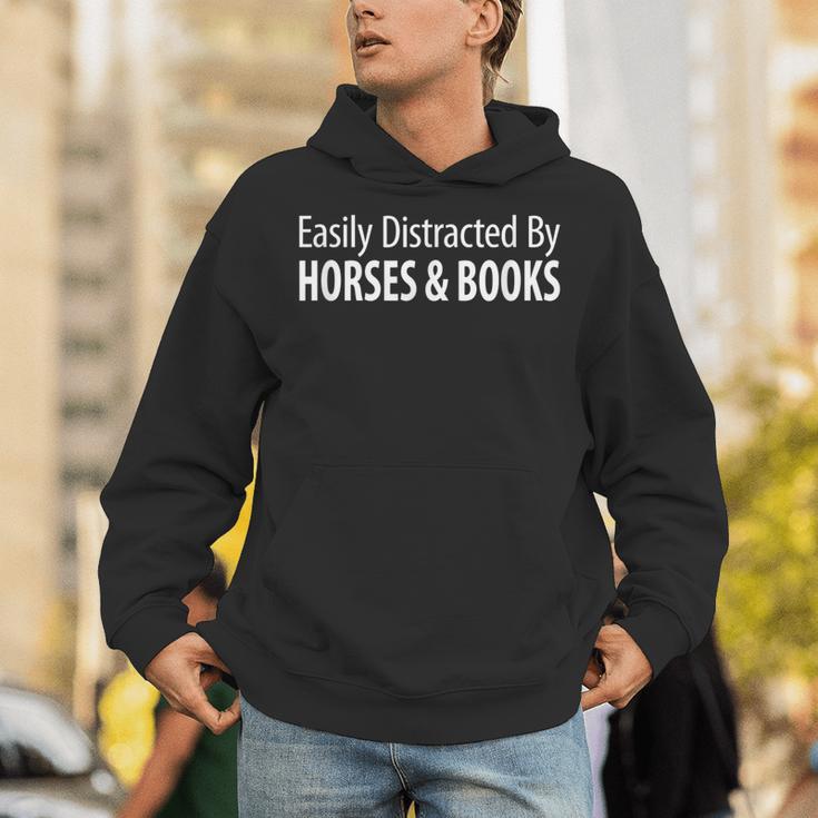 Easily Distracted By Horses & Books Unisex Hoodie Easily Distracted By Horses & Books Unisex Hoodie