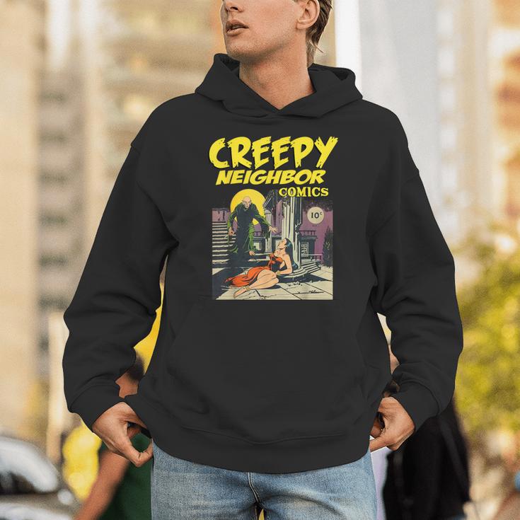 FUNNY Creepy Neighbor Comics Parody Horror Comic Book Unisex Hoodie