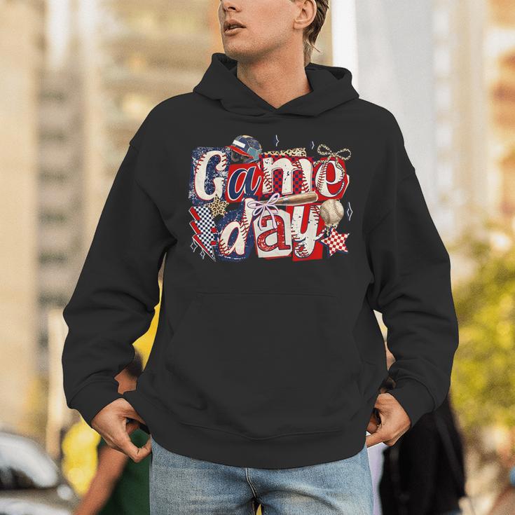 Game Day Baseball Leopard Coquette Bow Mama Mom Sister Unisex Hoodie