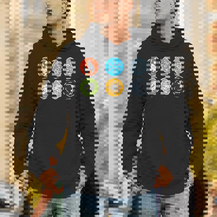 Gloomhaven Elements シンボル 火 氷 空 地球 ライトダーク パーカー