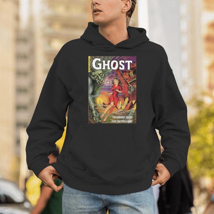 Halloween Horror Vintage Ghost Comic Book Retro Cartoon Unisex Hoodie