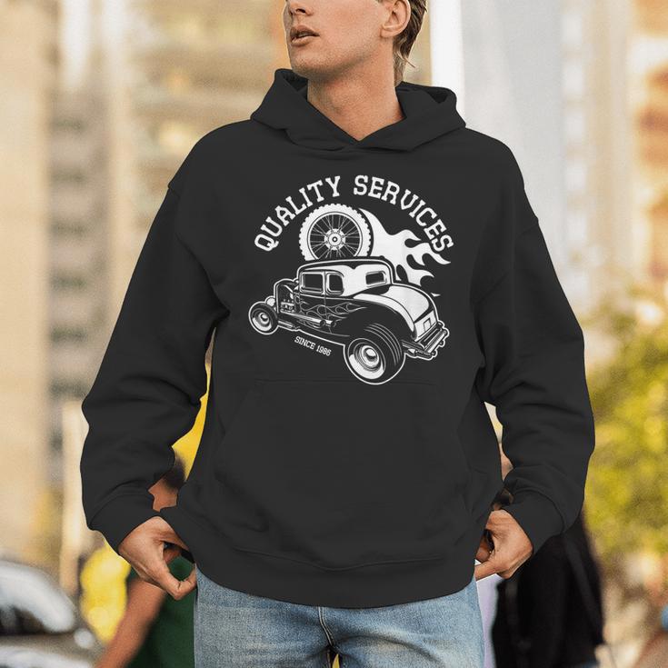 Hot Rodervice クラシック オールドアメリカンカー 自動車ガレージ パーカー