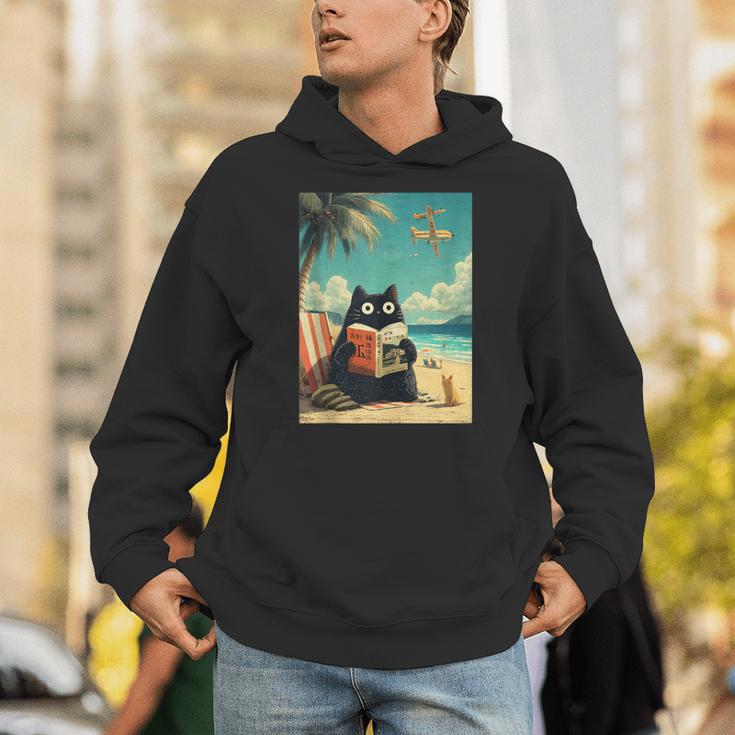 Japanese Cat Book Summer Beach Vacation Cruise Unisex Hoodie Japanese Cat Book Summer Beach Vacation Cruise Unisex Hoodie