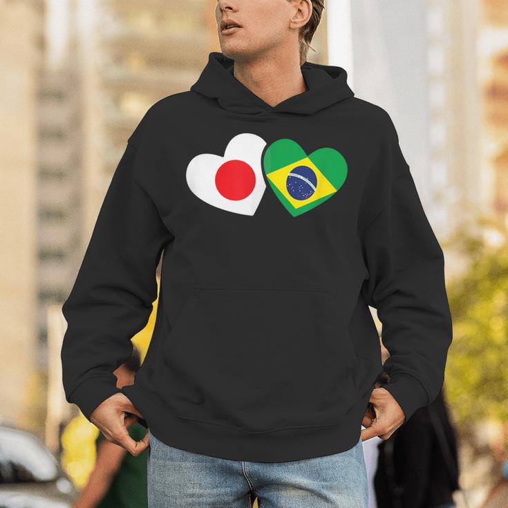 Japanese Flag Brazilian Flag Heart 日系ブラジルブラジル国旗日本国旗 パーカー