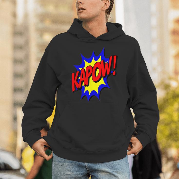 KAPOW Action Super Hero Retro Comic Book Bubble Superhero Unisex Hoodie