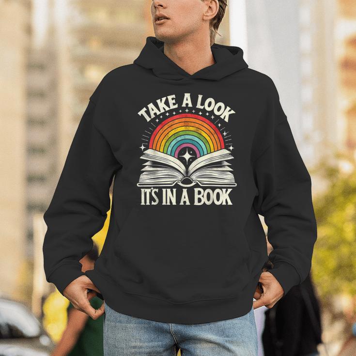 Take A Look A Book Vintage Reading Librarian Rainbow Unisex Hoodie Take A Look A Book Vintage Reading Librarian Rainbow Unisex Hoodie