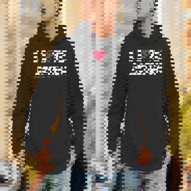 I Love Acton マッチング ガールフレンド&ボーイフレンド アクトン名 長袖tシャツ パーカー