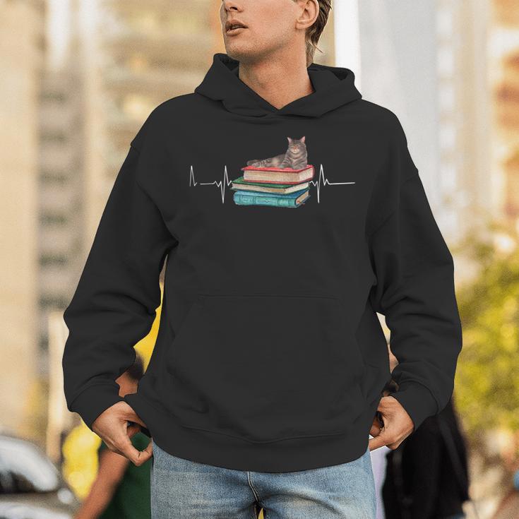 Love Cat Heartbeat Cats And Books For Cats Lovers Men Women Kids Unisex Hoodie