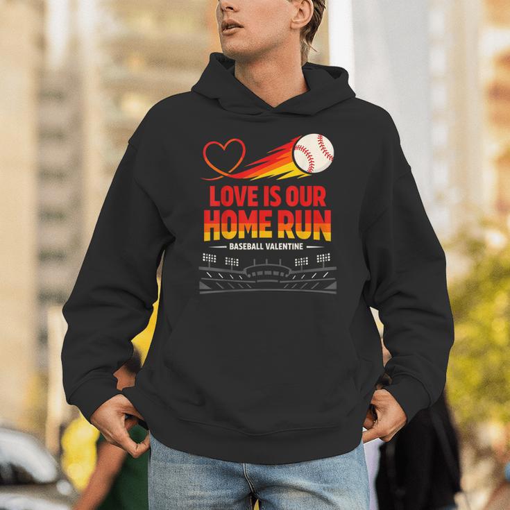 Love Is Our Home Run Baseball Valentine Couple Unisex Hoodie Love Is Our Home Run Baseball Valentine Couple Unisex Hoodie