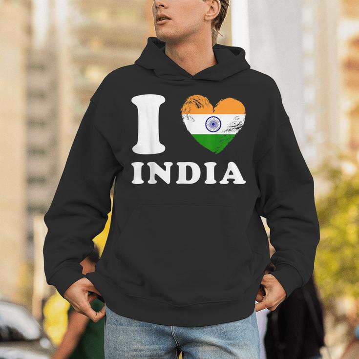 I Love India ハートフラッグインド パーカー