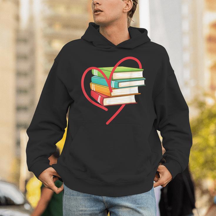I Love Reading Heart Love Books TShirt Library Bookworm Unisex Hoodie