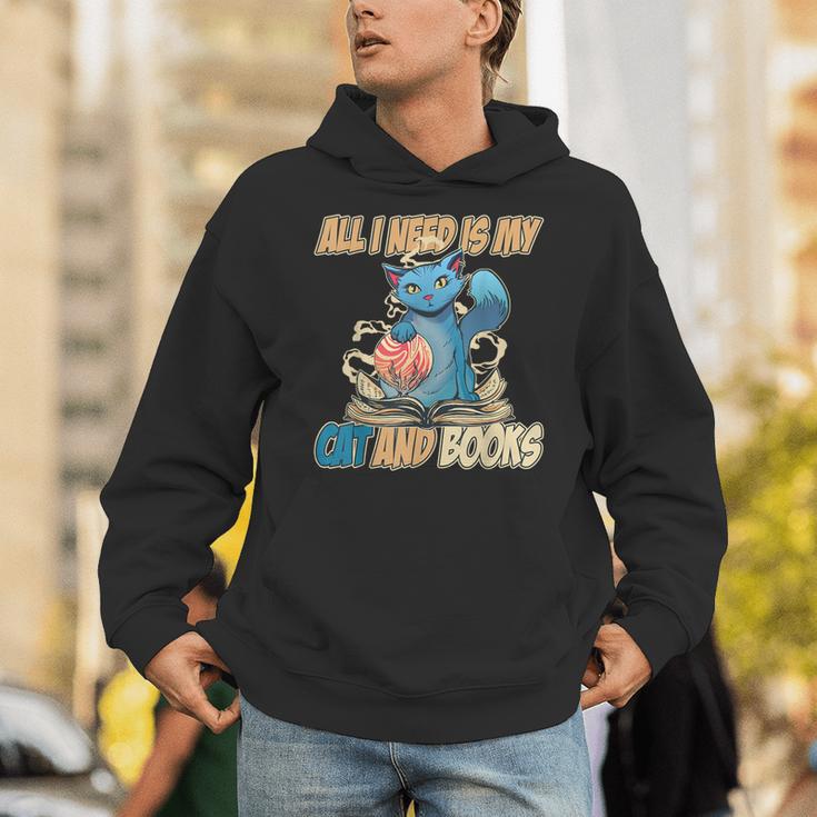 All I Need Is My Cat And Books Cute Cat Unisex Hoodie