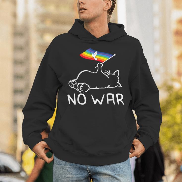 No War Peace Movement World Peace Peace Flag Cat パーカー