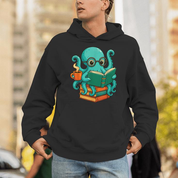 Octopus Reading Book Reading Bookworm Reader Unisex Hoodie