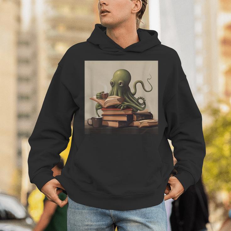 Octopus Reads a Book Book Lovers Unisex Hoodie Octopus Reads a Book Book Lovers Unisex Hoodie