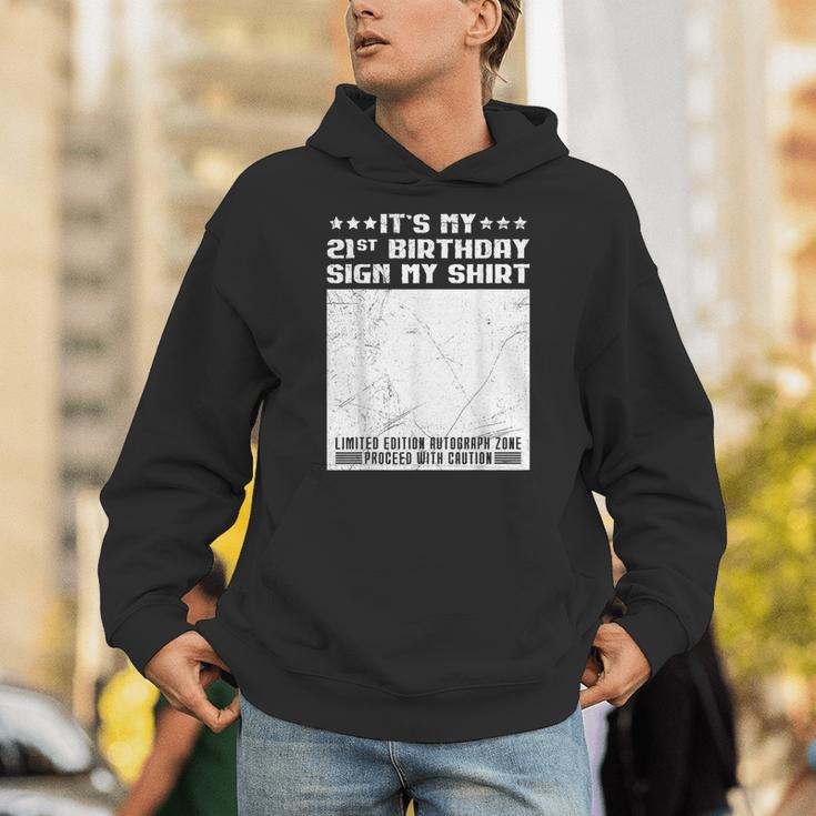 Party It's My 21st Birthday Sign My Shirt Guestbook Unisex Hoodie