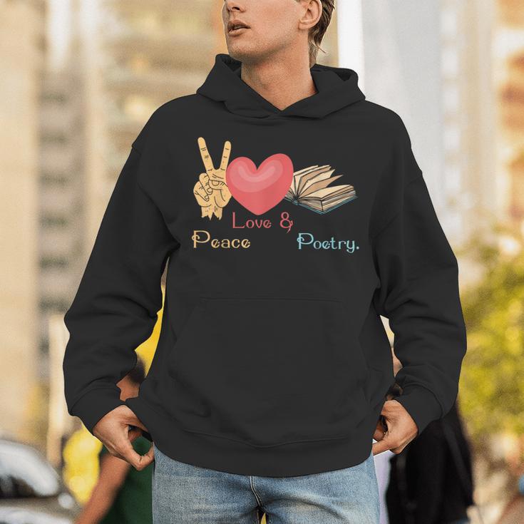 Peace Love & Poetry Poet Books Literature Writing Unisex Hoodie