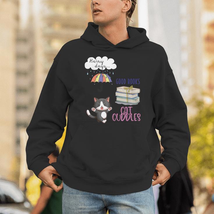 Rain Drops Rainy Days Umbrella Good Books Cute Cat Cuddles For Men Women Unisex Hoodie Rain Drops Rainy Days Umbrella Good Books Cute Cat Cuddles For Men Women Unisex Hoodie