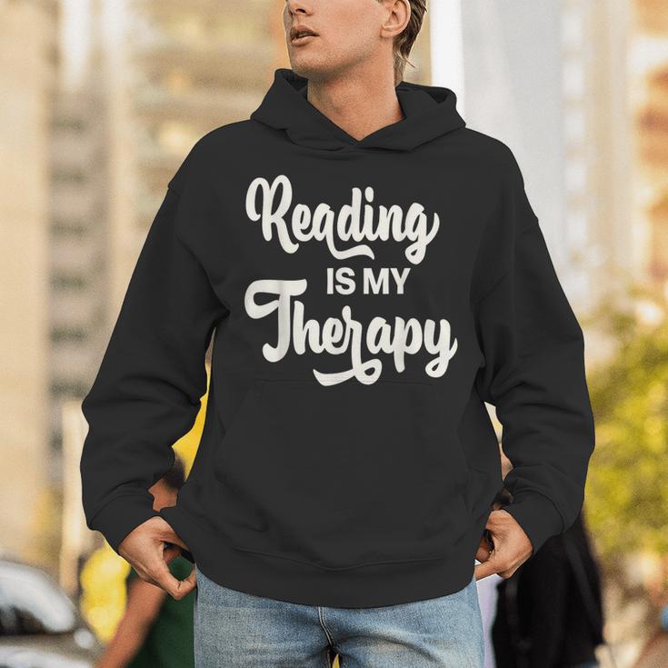 Reading Is My Therapy Book Lover Bookworm Reader Unisex Hoodie
