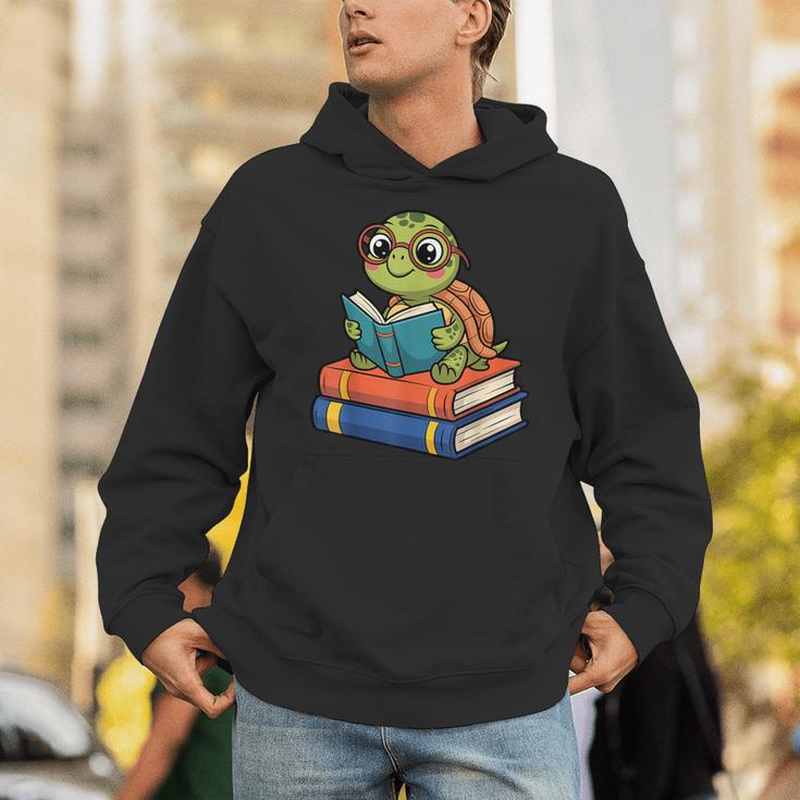 Reading Turtle Bookworm Cute Turtle With Glasses Books Unisex Hoodie Reading Turtle Bookworm Cute Turtle With Glasses Books Unisex Hoodie