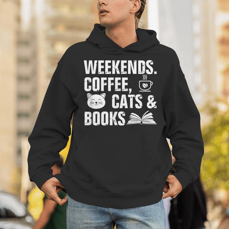 Weekends Coffee Cats And Books Unisex Hoodie