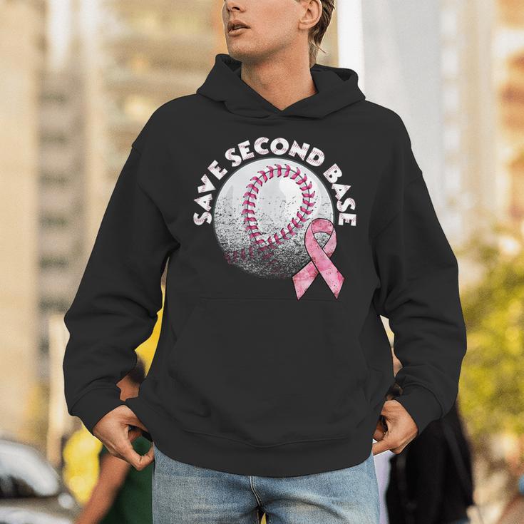 Save 2nd Base Breast Cancer Awareness Pink Ribbon Baseball Unisex Hoodie Save 2nd Base Breast Cancer Awareness Pink Ribbon Baseball Unisex Hoodie
