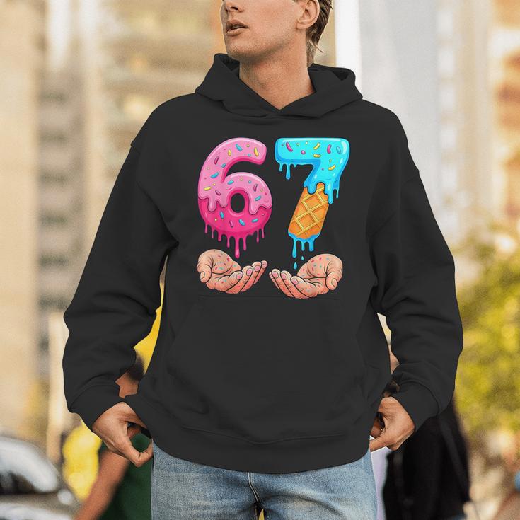 Six Seven 6-7 Baseball Ice Cream Drip 67 Meme Hands Unisex Hoodie Six Seven 6-7 Baseball Ice Cream Drip 67 Meme Hands Unisex Hoodie