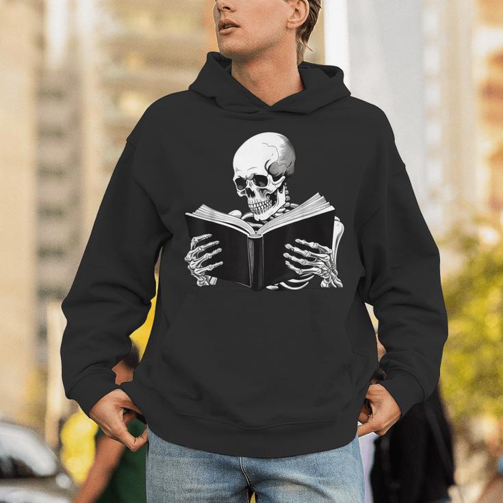 Skeleton Reading Book Bookworm Reader Bookish Halloween Unisex Hoodie