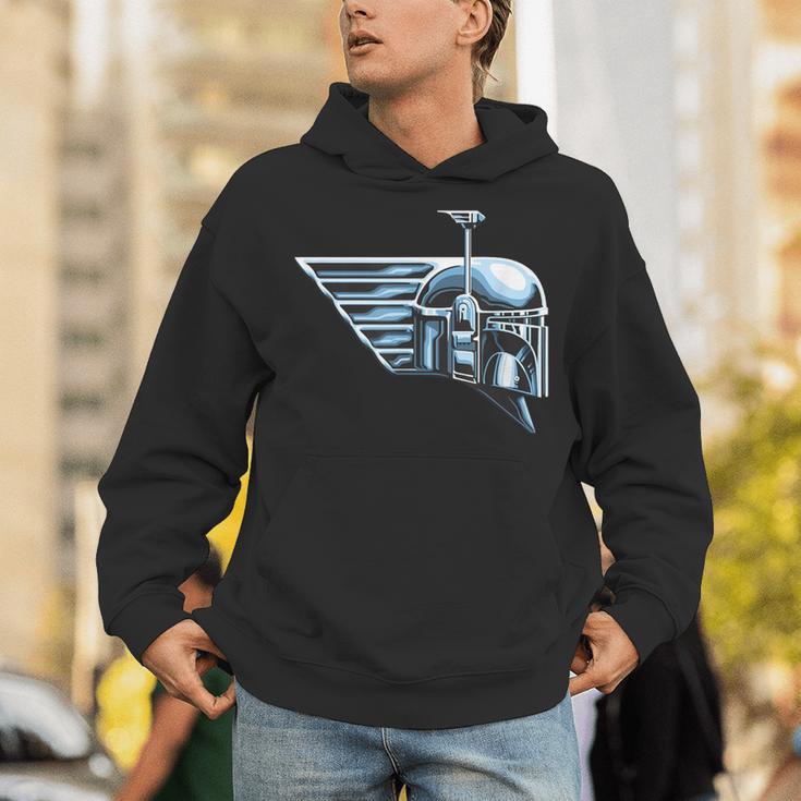 Star Wars The Book Of Boba Fett Chrome Helmet Logo Unisex Hoodie
