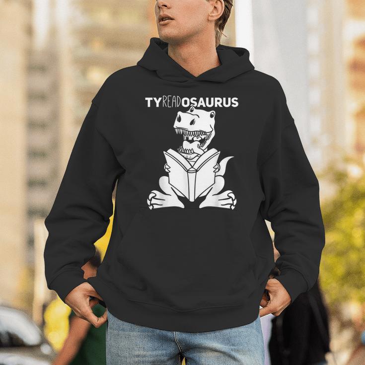 Teachersaurus Dinosaur Reading Book Reader Men Women Kids Unisex Hoodie