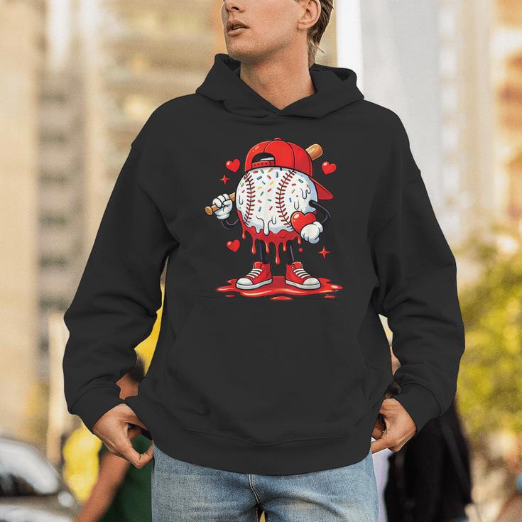 Valentine Baseball Drip Ice Cream Youth Boys Couples Unisex Hoodie
