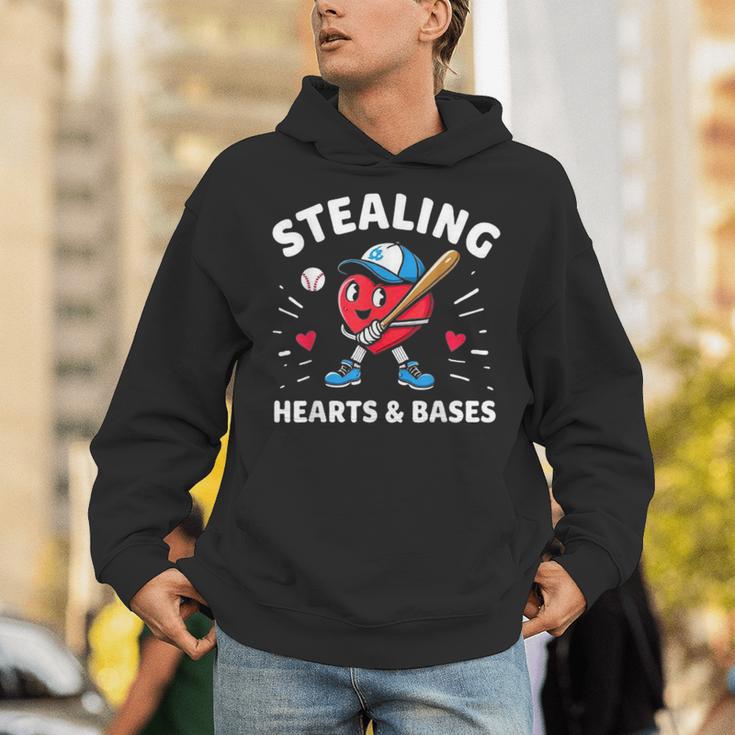 Valentines Day Baseball Stealing Hearts Bases Boys Kids Men Unisex Hoodie Valentines Day Baseball Stealing Hearts Bases Boys Kids Men Unisex Hoodie