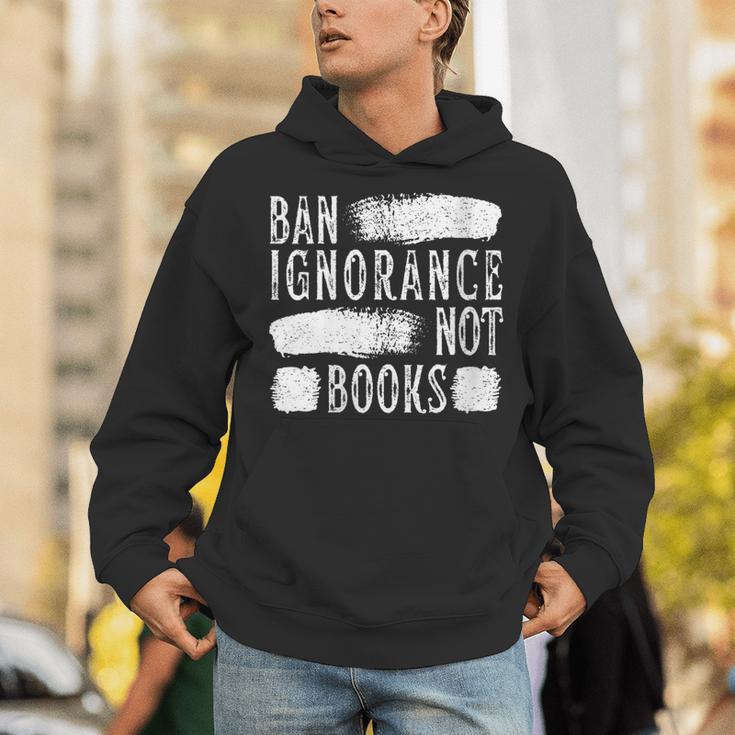 Women's Ban Ignorance Not Books Banned Book Lover Reading Enthusiast Unisex Hoodie