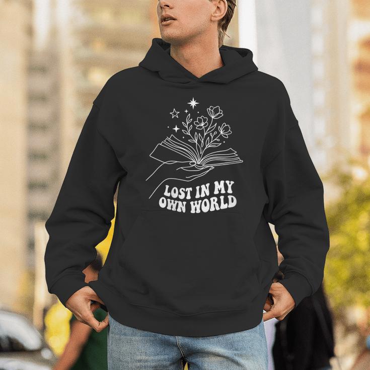 Women's Minimalist Bookworm Lost In My Own World Book Lover Unisex Hoodie