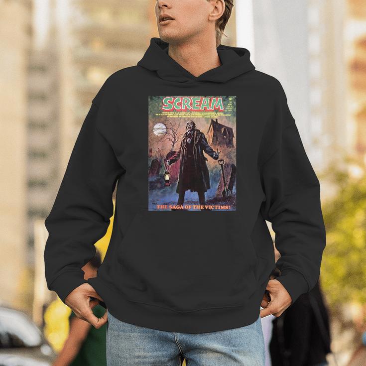Zombie Halloween Horror Vintage Comic Book Retro Scary Unisex Hoodie
