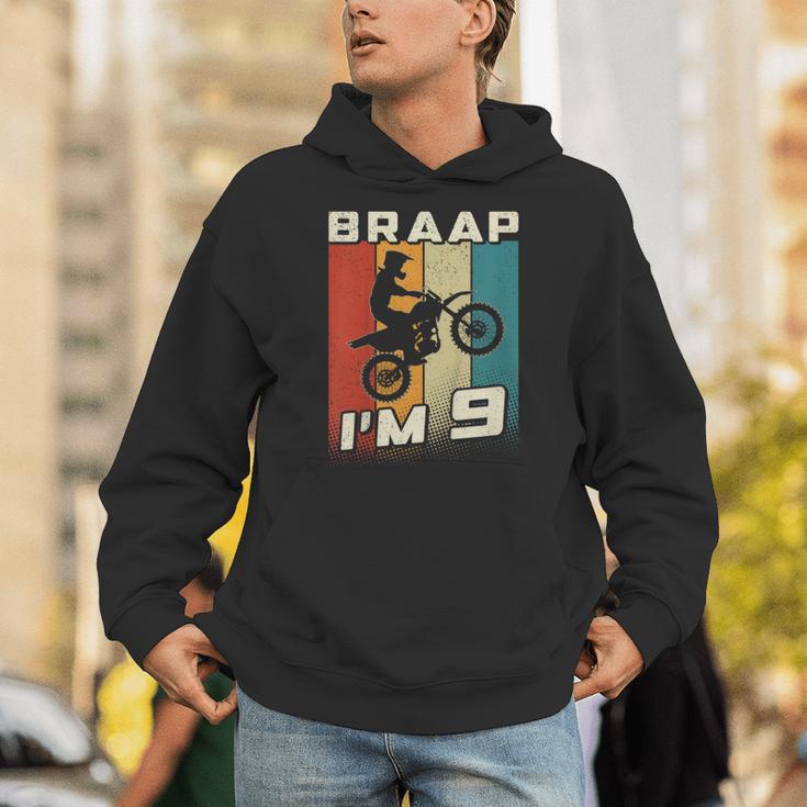 キッズ Braap I'm 9 ダートバイク 誕生日 9 Mx 9歳の誕生日 モトクロス パーカー