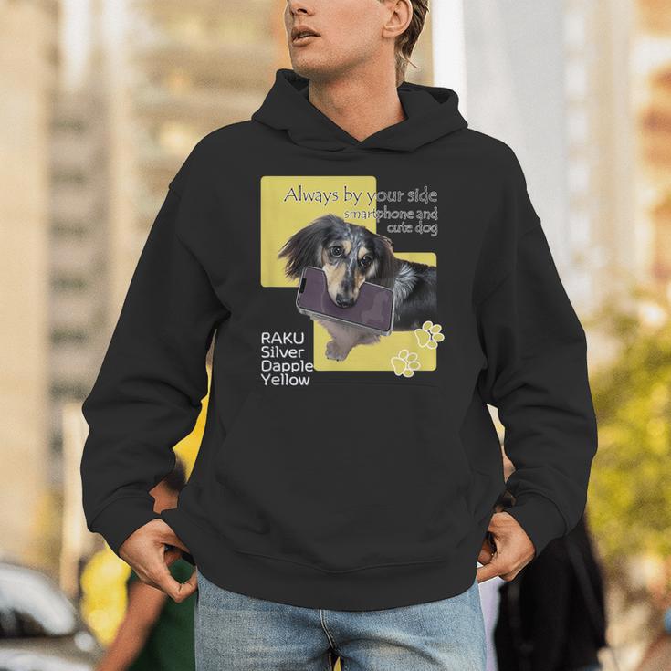 ダックス ミニチュアダックス シルバーダップル スマホ らく 犬 パーカー