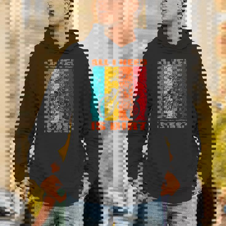 ダートバイク レトロデザイン All I Need Is Dirt Motocross ダートバイク パーカー