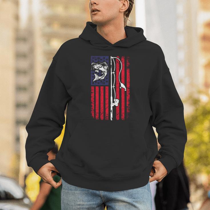 ナマズ アメリカ国旗 キャットフィッシング 漁師 釣り 長袖tシャツ パーカー