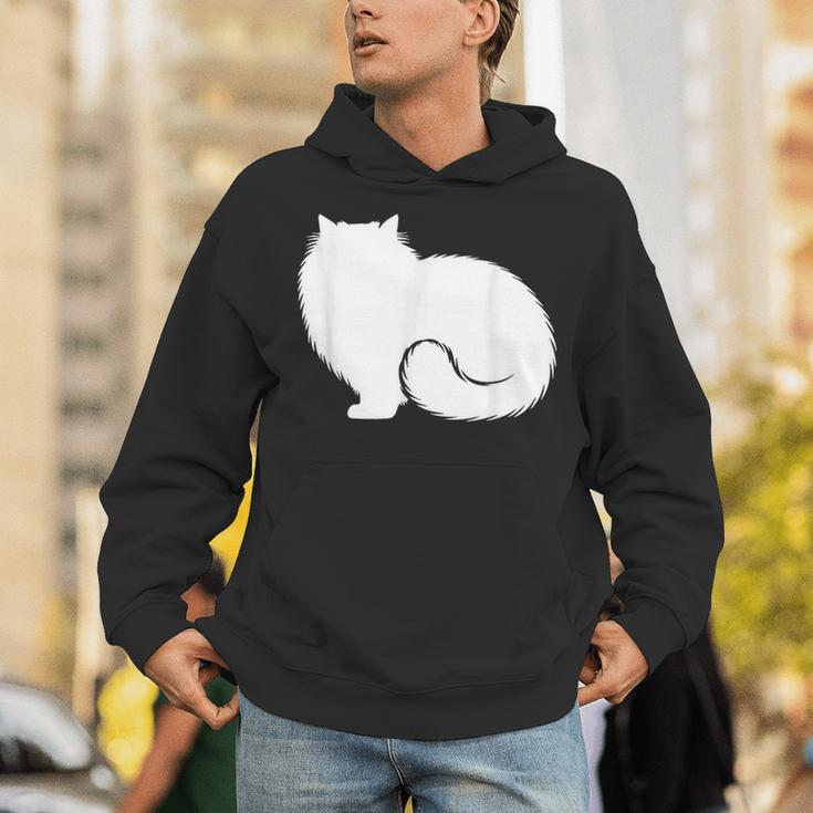 ペルシャ猫のふわふわした座り姿 Persian Cat Fluffyittingilhouette パーカー