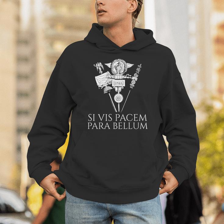 ラテン語の引用句 -Iis Pacem Para Bellum 古代ローマpqr 長袖tシャツ パーカー