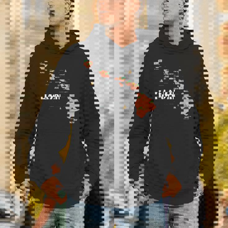 地図 ヴィンテージ お土産 ハワイ諸島 パーカー